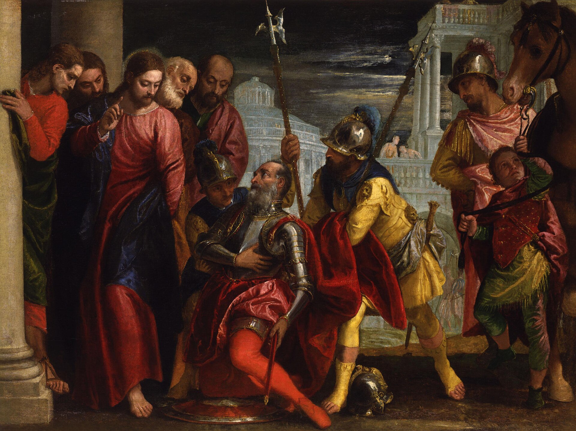 I ”Christ and the Centurion”, cirka 1571, gestaltar Paolo Veronese officerens vädjan till Jesus för sin sjuke tjänare.