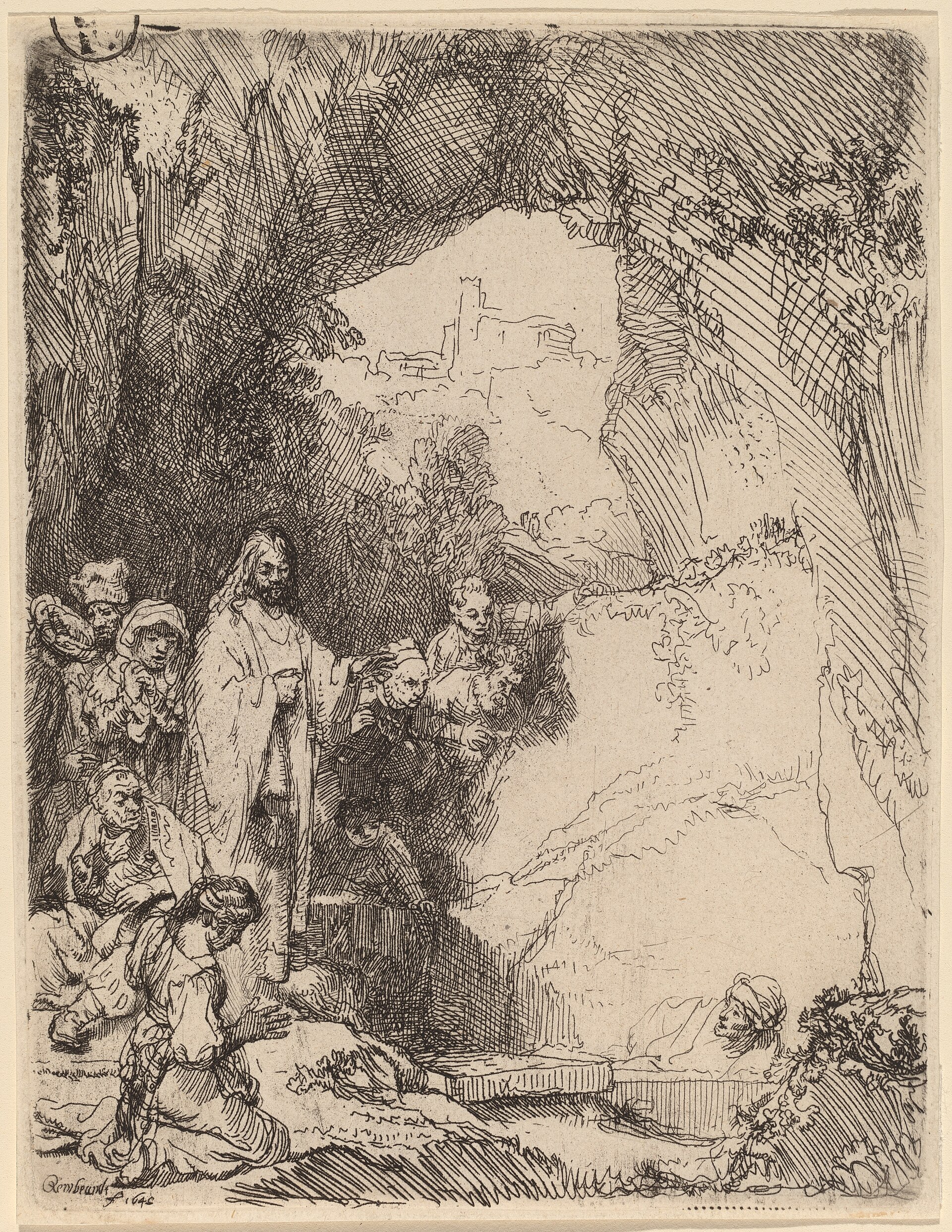 Rembrandt van Rijns ”The Raising of Lazarus”, cirka 1630–1632, skildrar ögonblicket då Lasaros väcks till liv inför Jesus och de sörjande.