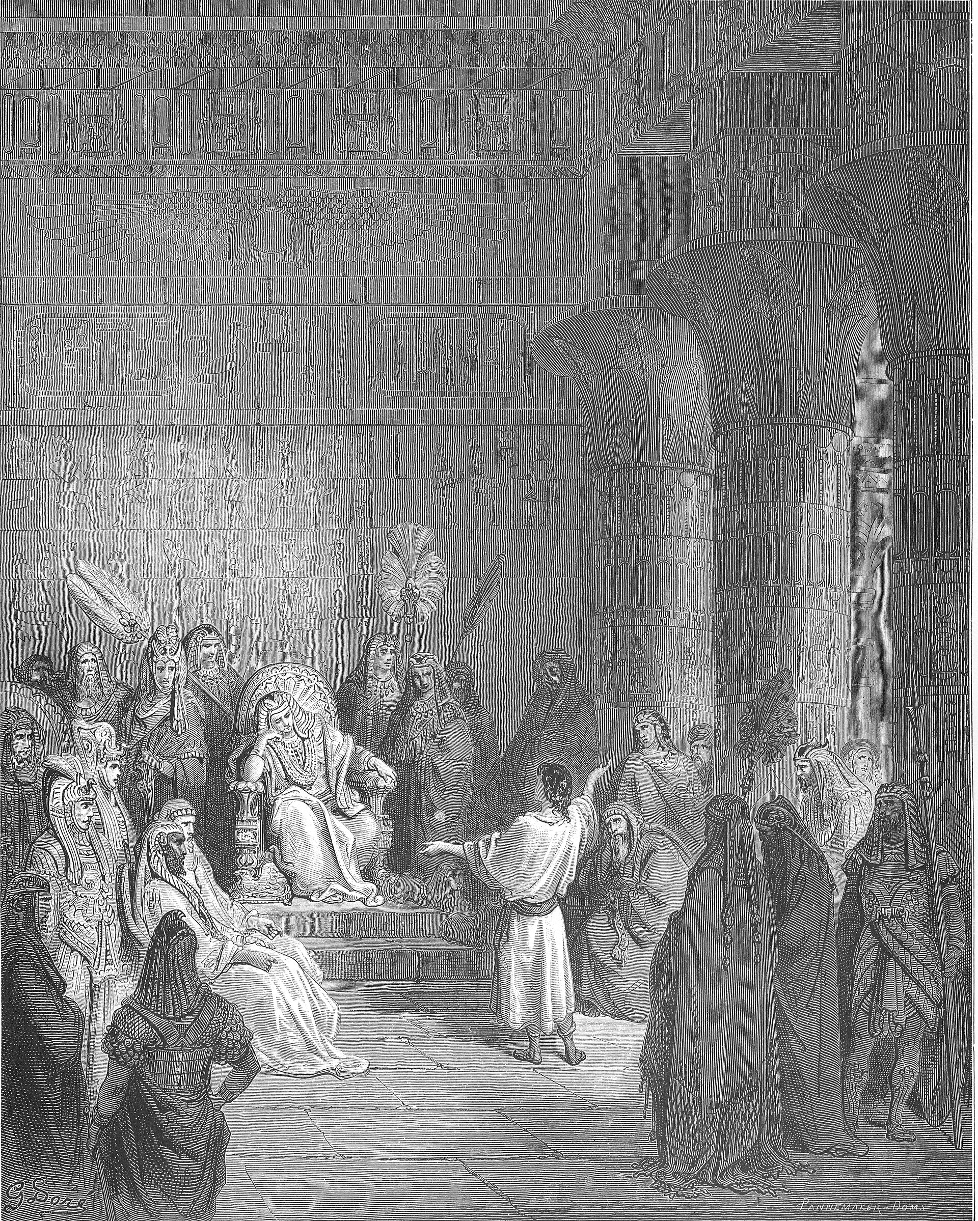 I Gustave Dorés ”Joseph Interprets Pharaoh’s Dreams”, ur hans illustrerade bibel från omkring 1866, står Josef inför farao. Här öppnas vägen från fångenskap till ansvar inför hungersnöden.
